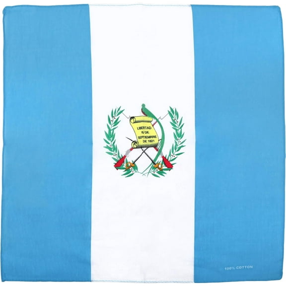 Motique Accessories Large Cotton Bandanas - Guatemala Flag Guatemalan Bandanna