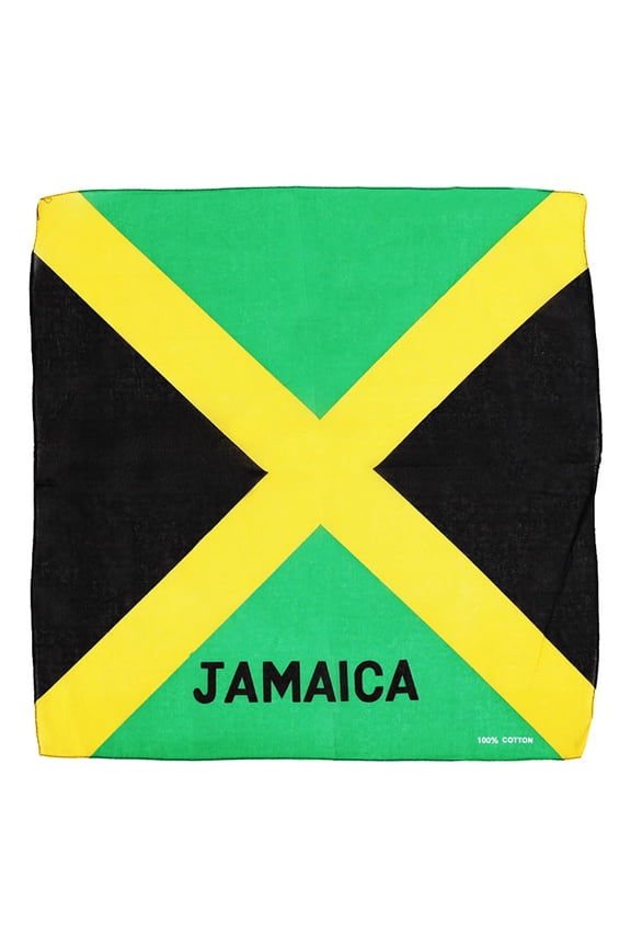 Large Cotton Jamaica Bandanas Perfect for Adult Men (Jamaican Flag Bandana)