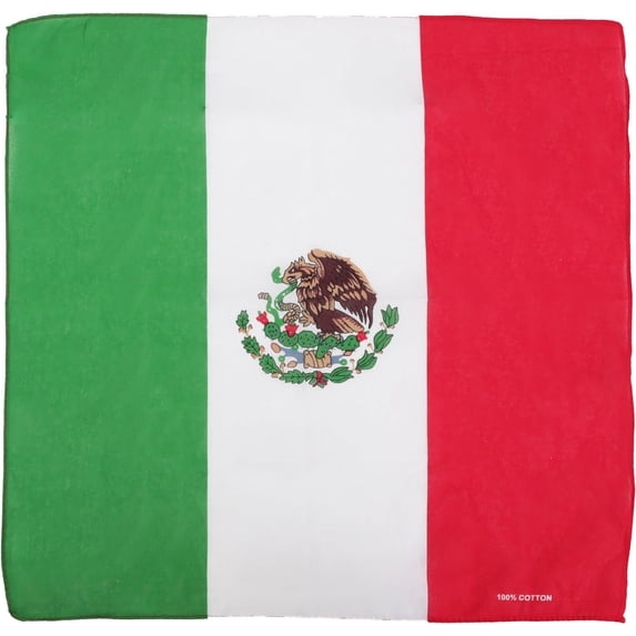 Motique Accessories Large Cotton Bandanas - Mexico Flag