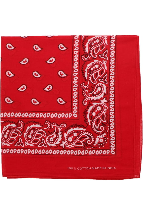 Large Paisley Bandana 27x27 inch - Cardinal Red