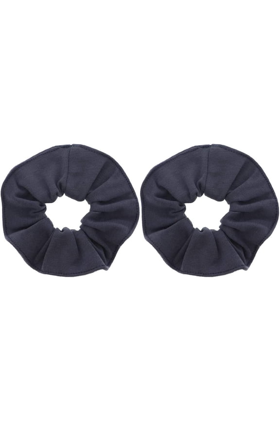 Large Solid Hair Scrunchie - Set of 2 - Dark Grey