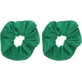 thumbnail image 1 of Motique Accessories Large Solid Hair Scrunchie - Set of 2 - Green, 1 of 5