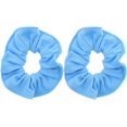 thumbnail image 1 of Motique Accessories Large Solid Hair Scrunchie - Set of 2 - Light Blue, 1 of 5