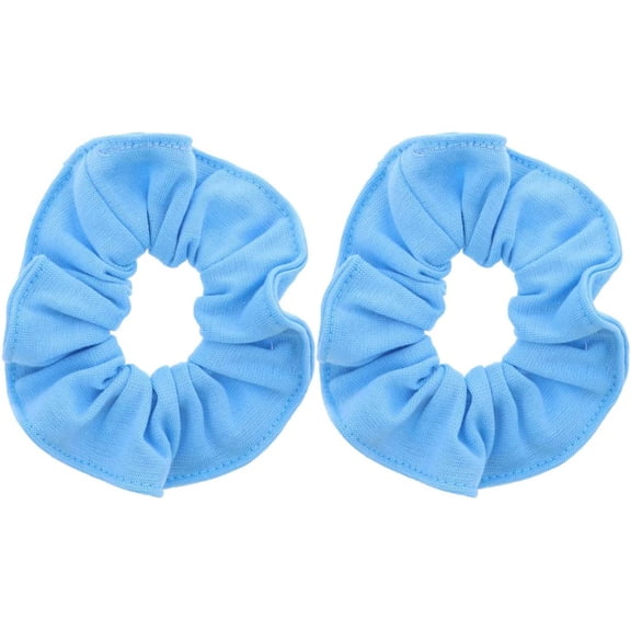 Motique Accessories Large Solid Hair Scrunchie - Set of 2 - Light Blue