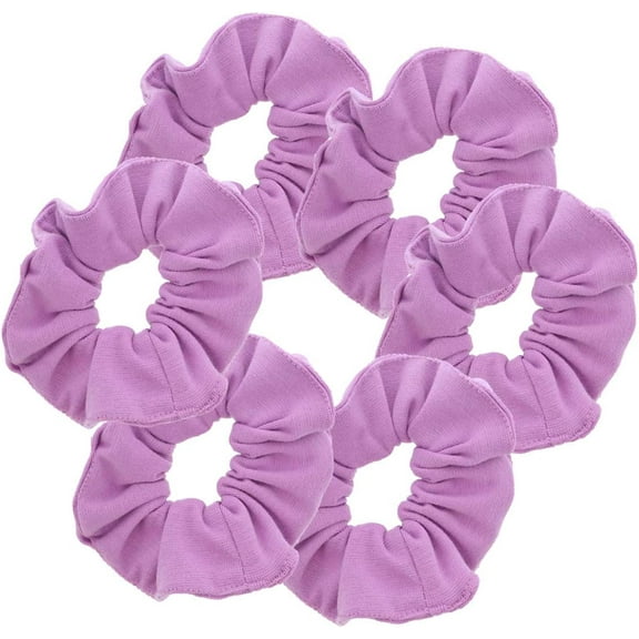 Motique Accessories Large Solid Hair Scrunchie - Set of 6 - Lavender