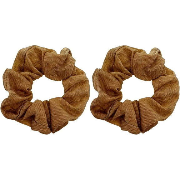 Motique Accessories Large Solid Hair Scrunchie for Adult Women-Set of 2-Tan, Scrunchie Hair Ties