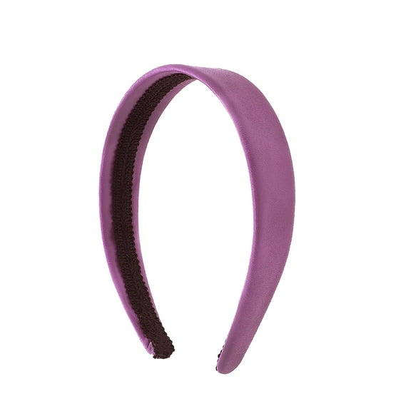Motique Accessories Light Purple 1 inch Wide Leather like Headband Solid Hair Band for Women & Girls