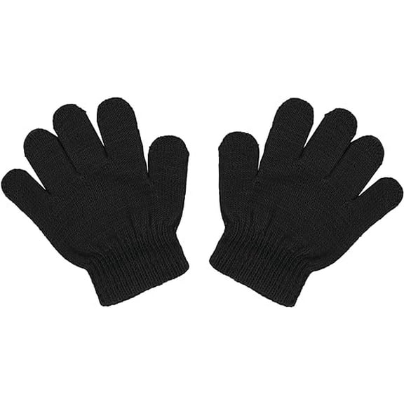 Motique Accessories Magic Knit Fingered Toddler Winter Gloves for Unisex-Black