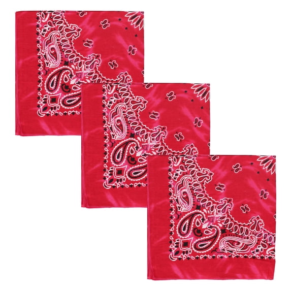 Motique Accessories Modern Tie Dye Bandana - Set of 3 (Pink)