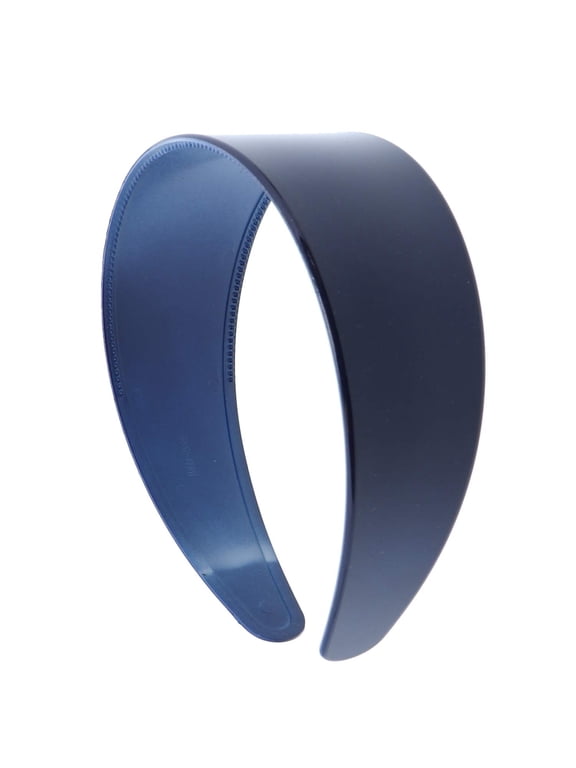 Navy 2 inch Hard Plastic Headband with Teeth Women and Girls Wide Hair Band