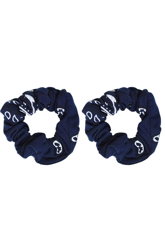 Navy Bandana Hair Scrunchies Tie Cotton Hair Bobble - Set of 2