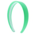 thumbnail image 1 of Motique Accessories Neon Green 1 inch Wide Leather like Headband Solid Hairband, 1 of 5