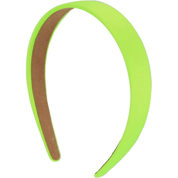 Motique Accessories Neon Yellow 1 inch Satin Hard Headband