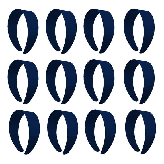 Motique Accessories One Dozen 2 inch Plastic Headbands with Teeth for Adult Women and Girls - Navy