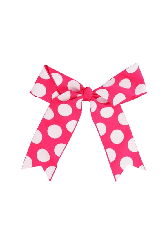 Pink Polka Dot Jumbo Hair Bows with Tails-Perfect For Adults (Hot Pink)