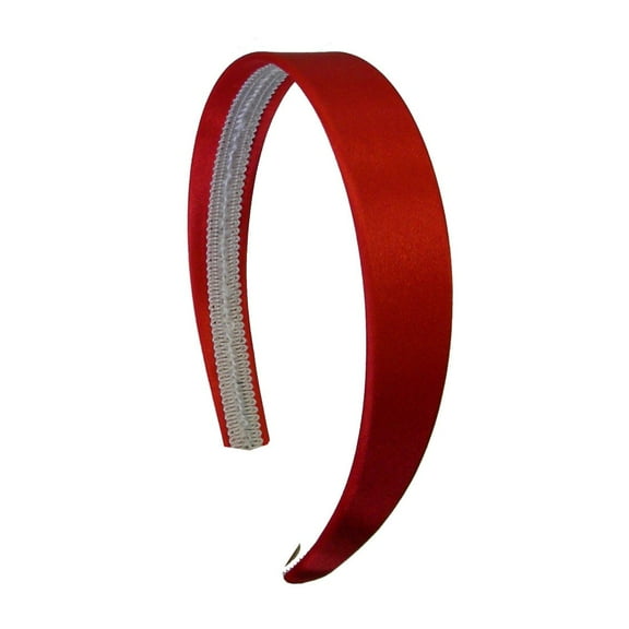 Motique Accessories Red 1 inch Satin Hard Headband