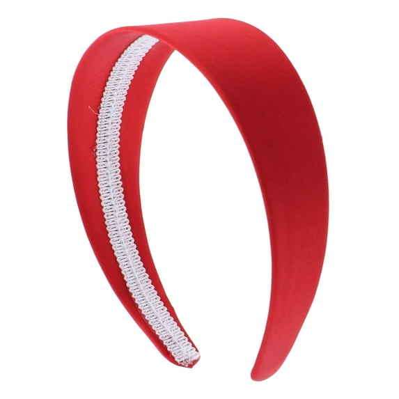 Motique Accessories Red 2 inch Wide Satin Hard Headband with No Teeth