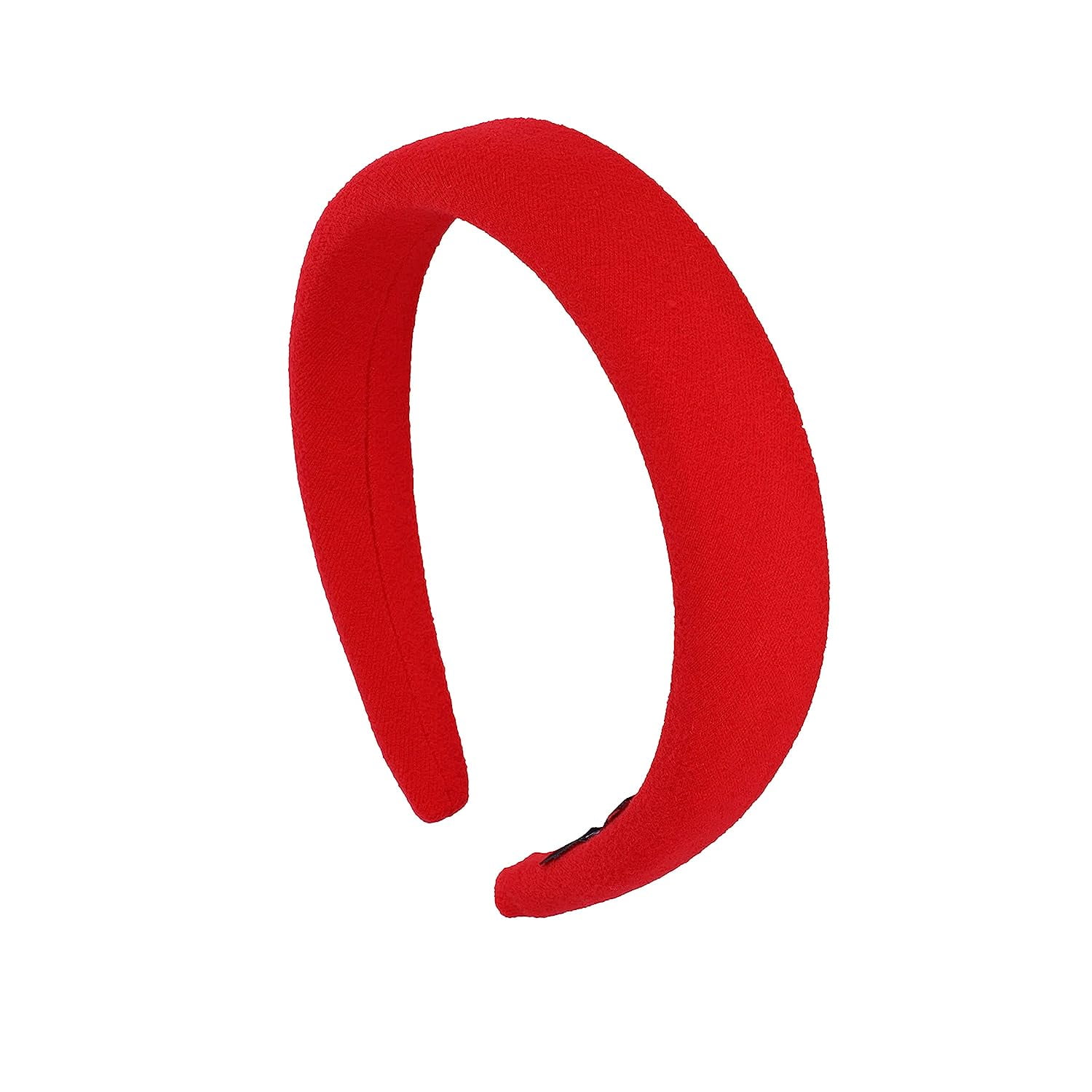 Red Padded Headband with Silver Leaf Accents - Women Accessories Halo Luxe Avery Ribbed Knit Padded Headband - Red main image 2