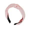 thumbnail image 1 of Motique Accessories Satin Turban Knot Headband with Silver Gems (Light Pink Studs), 1 of 5