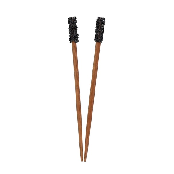 Motique Accessories Set of 2 Hair Sticks Features Rings of Colored Gemstones-Plastic (Light Brown)