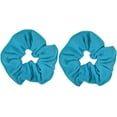 thumbnail image 1 of Motique Accessories Set of 2 Large Solid Hair Scrunchies - Aqua, 1 of 5
