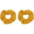 thumbnail image 1 of Motique Accessories Set of 2 Large Solid Hair Scrunchies (Mustard), 1 of 7