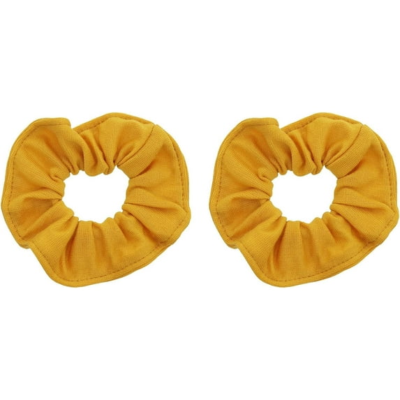Motique Accessories Set of 2 Large Solid Hair Scrunchies (Mustard)