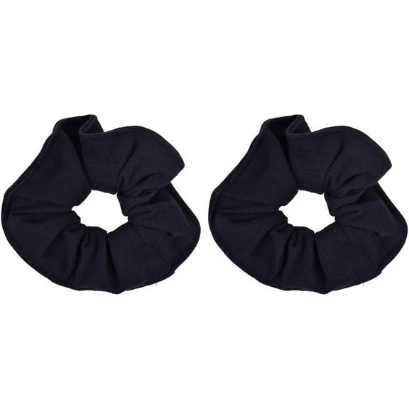 Motique Accessories Set of 2 Large Solid Hair Scrunchies - Navy