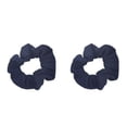 thumbnail image 1 of Motique Accessories Set of 2 Solid Cotton Hair Scrunchies for Adult Women (Navy Blue) Pony Scrunchy, 1 of 6
