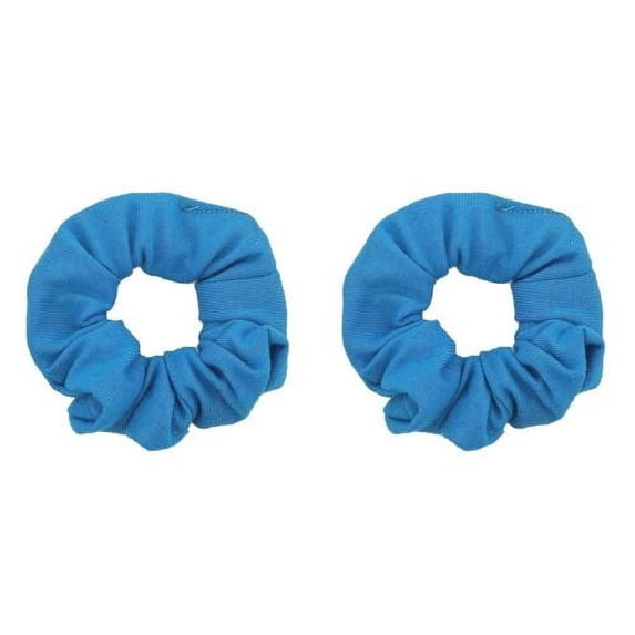 Motique Accessories Set of 2 Solid Hair Scrunchies for Adult Women (Blue) Scrunchy Hair Ties
