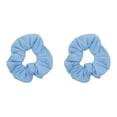 thumbnail image 1 of Motique Accessories Set of 2 Solid Hair Scrunchies for Adult Women  (Light Blue), 1 of 6