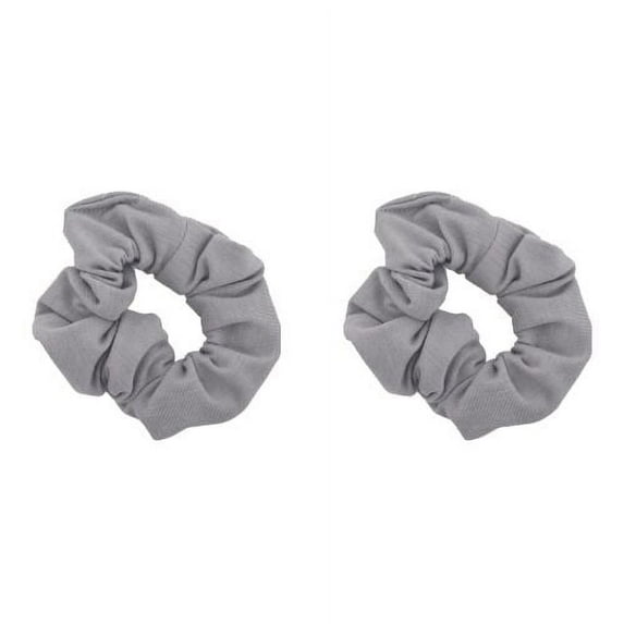 Motique Accessories Set of 2 Solid Hair Scrunchies for Adult Women (Light Grey)