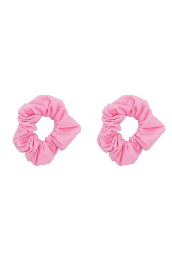 Set of 2 Solid Hair Scrunchies for Adult Women (Light Pink)