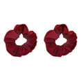 thumbnail image 1 of Motique Accessories Set of 2 Solid Hair Scrunchies for Adult Women (Maroon) Solid Pony Scrunchy, 1 of 5