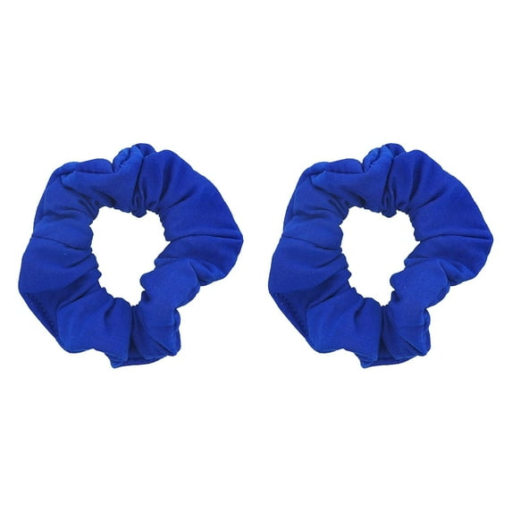 Motique Accessories Set of 2 Solid Hair Scrunchies for Adult Women and Girls (Royal)