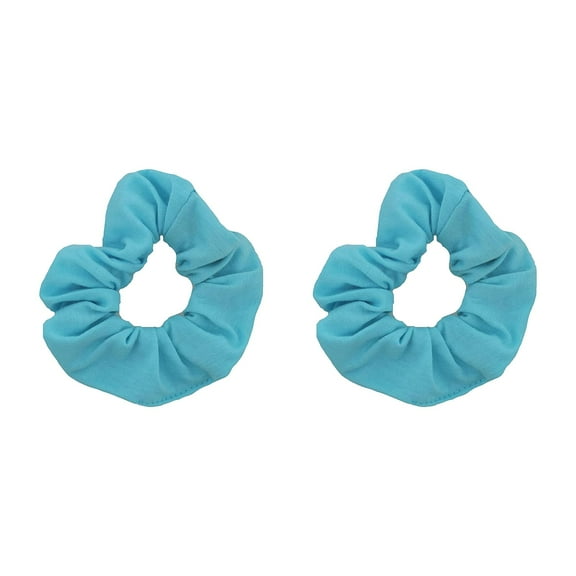 Motique Accessories Set of 2 Solid Hair Scrunchies for Adult Women (Sky Blue) Pony Scrunchy