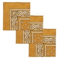 thumbnail image 1 of Motique Accessories Set of 3 Paisley Bandanas – 100% Cotton - Gold, 1 of 5