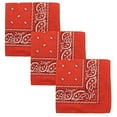 thumbnail image 1 of Motique Accessories Set of 3 Paisley Bandanas – 100% Cotton - Dark Orange, 1 of 6