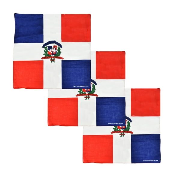 Motique Accessories Set of 3 Large Cotton Bandanas - Dominican Republic