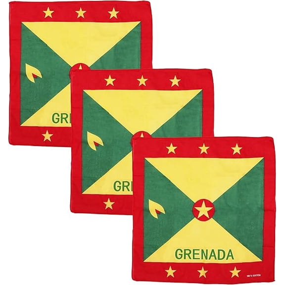 Motique Accessories Set of 3 Large Cotton Bandanas - Grenada Green