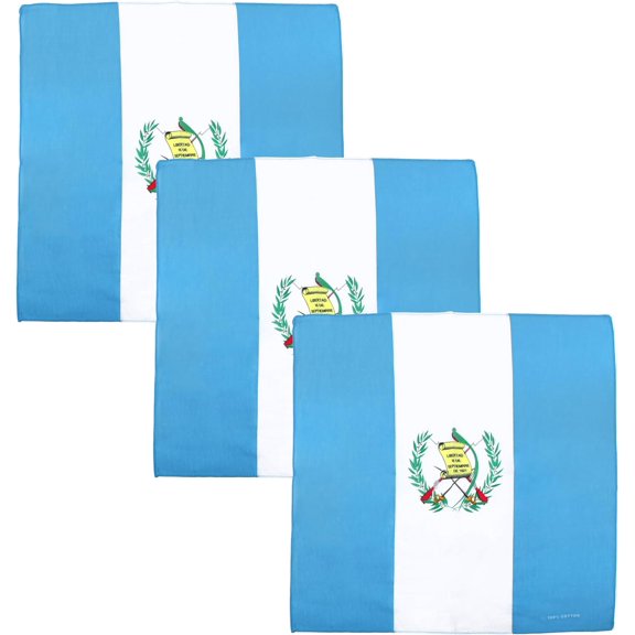 Motique Accessories Set of 3 Large Cotton Bandanas-Guatemala