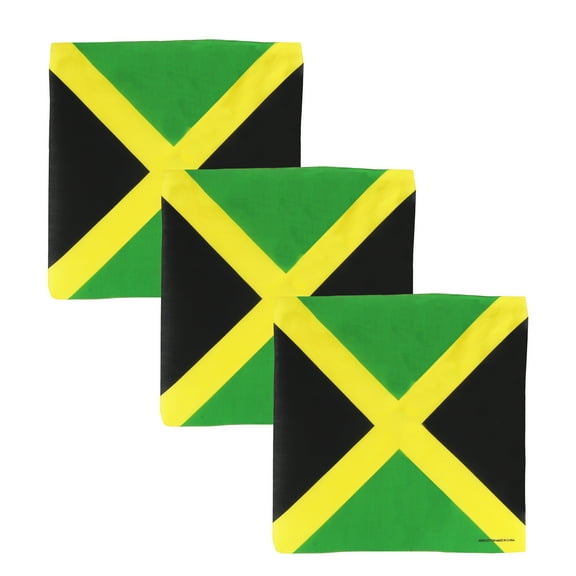 Motique Accessories Set of 3 Large Cotton Bandanas - Jamaica Flag