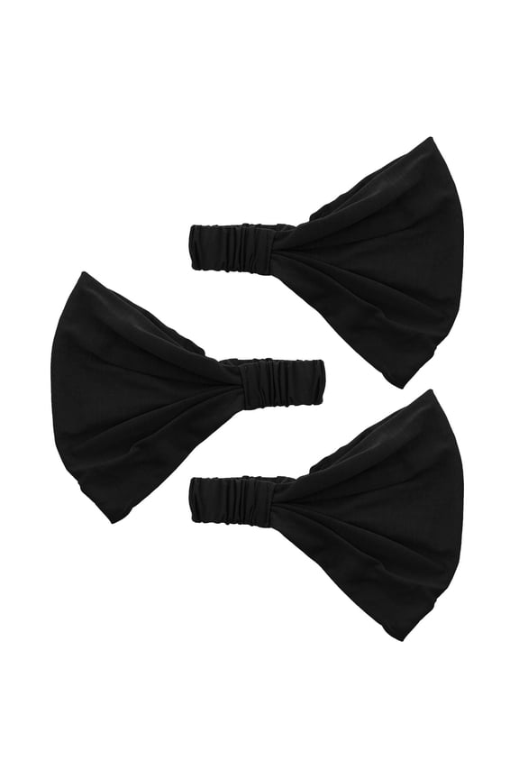 Set of 3 Wide Cotton Head Band Solid Boho Yoga Style Soft Hairbands