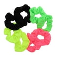 thumbnail image 1 of Motique Accessories Set of 8 Neon Color Solid Scrunchies Hair Scrunchy - Pink Yellow Green Black, 1 of 5