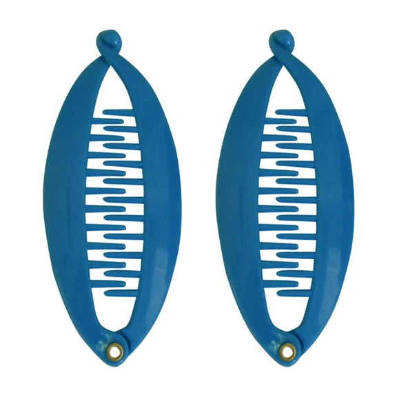 Motique Accessories Set of Two Blue 3.5 inch Mini Banana Clip Hair Clincher Rounded Edges Hair Comb