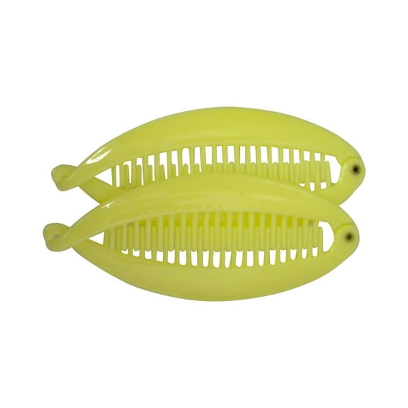 Motique Accessories Set of Two Light Yellow 5 inch Banana Clip Hair Clincher for Adult-Rounded Edges