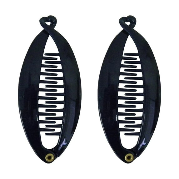 Motique Accessories Set of Two Navy 3.5 inch Mini Banana Clip Hair Clincher for Adult Females