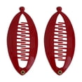 thumbnail image 1 of Motique Accessories Set of Two Red 3.5 inch Mini Banana Clip Hair Clincher Rounded Edges Hair Comb, 1 of 5