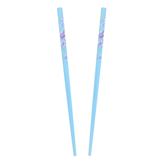 Motique Accessories Set of Wooden Hair Sticks with Flowers Hair Pin Chopsticks, For Adult Females-Light Blue