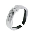 thumbnail image 1 of Motique Accessories Shimmer Girls Satin Turban Knotted Headband - Light Grey, 1 of 5